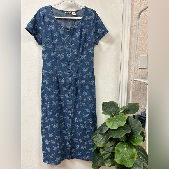 Vintage Eddie Bauer Denim Maxi Dress - Picture 8 of 9